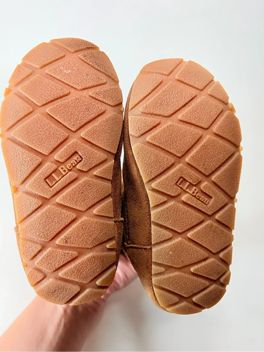 L.L. Bean Kids Suede Shearling Brown Camel Velcro Boots Toddler 6 Unisex